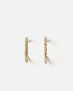 Misako Pendientes de aro con strass