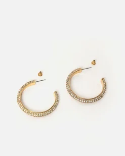 Misako Pendientes de aro con strass